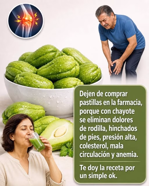 Beneficios del chayote que ayudan a combatir dolor de rodilla, pies hinchados, presión arterial y colesterol