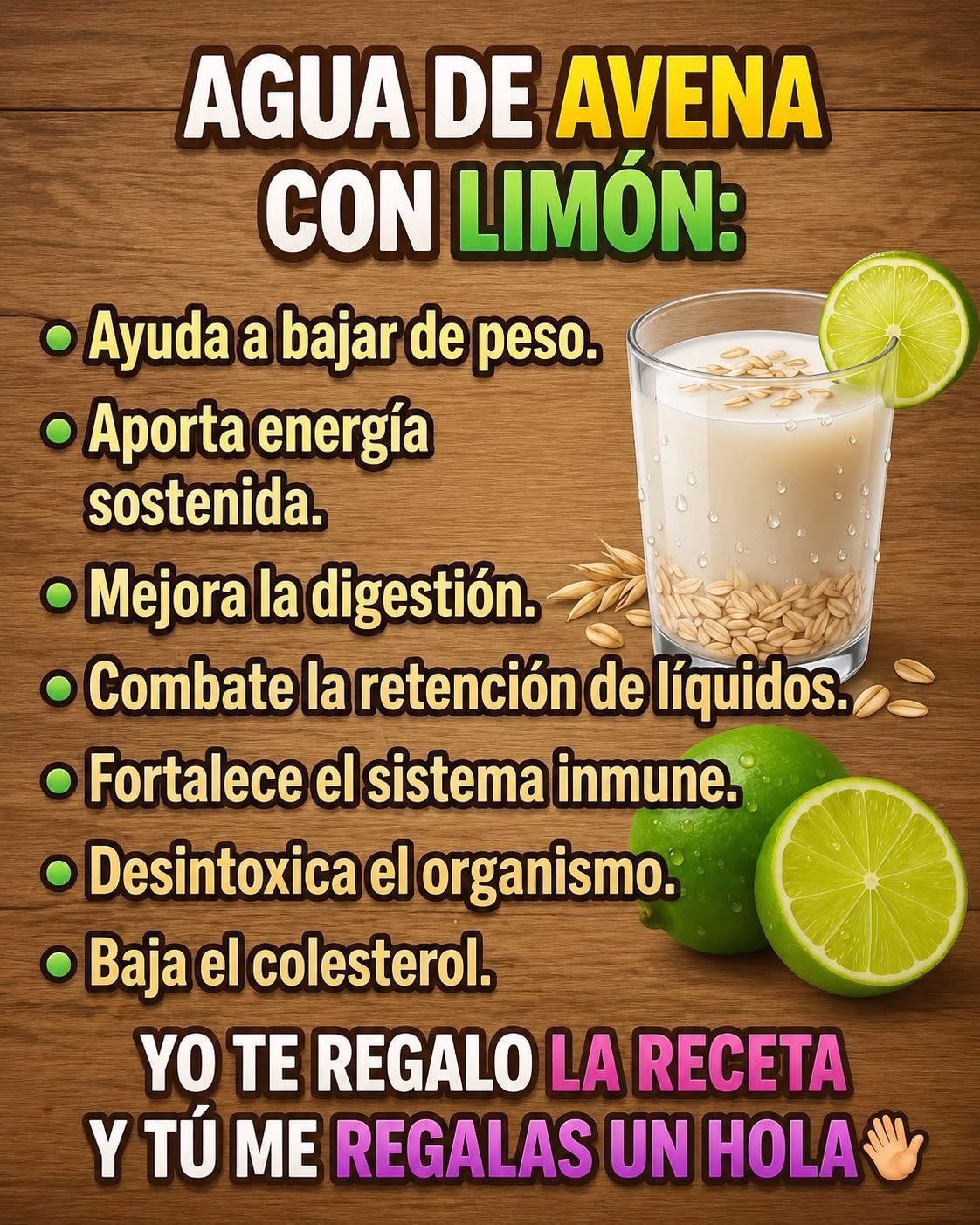 Agua de avena con limón: preparado en 5 minutos