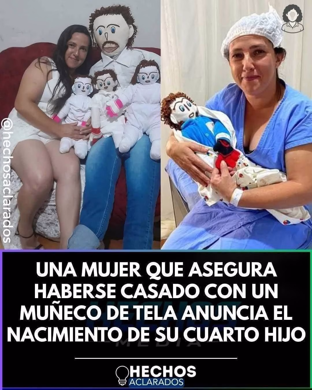 Mujer sorprende al mundo al asegurar que formó una familia con un muñeco de tela y anuncia un nuevo “integrante” en su particular historia